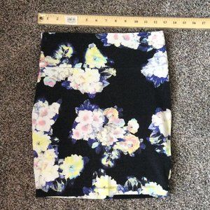 women floral stretchy pencil skirt